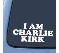 Calcomanías de vinilo para parachoques de coche con texto en inglés "I Am We are Charlie Kirk Now" True American Here, TPUSA Loving Memory Memorial 2025, calcomanía de vinilo para ventana de coche