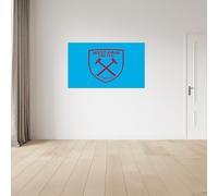 Calcomanías de vinilo para pared, tamaño mediano (100 cm de ancho x 60 cm de alto), diseño de escudo de color azul