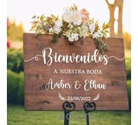 Calcomanías De Vinilo Personalizadas For Bodas, Calcomanías For Tablero De Espejo De Bienvenida For Bodas, Letrero Bienvenidos A Nuestra Boda, Calcomanías De Vinilo Personalizadas For Fiestas, (Color