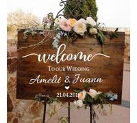 Calcomanías De Vinilo Personalizadas For Bodas, Calcomanías For Tablero De Espejo De Bienvenida For Bodas, Letrero Bienvenidos A Nuestra Boda, Calcomanías De Vinilo Personalizadas For Fiestas, (Color