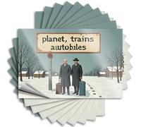 Calcomanías de vinilo positivas, calcomanías lisas impermeables para puerta para botella de agua, viajeros en la encrucijada congelada: un viaje de invierno a través del tiempo, perfecto para