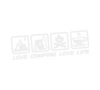 Calcomanías Decorativas Para Coche - 25x7,8 Cm Love Camping Love Life, Pegatina De Material PET, Decoración Impermeable Para Parabrisas Trasero Con Adhesivo De Fácil Aplicación | Decoración De Ventana