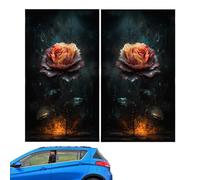 Calcomanías decorativas para el pilar central del coche, elegantes envolturas de rosas para el pilar B | Calcomanías de pilar para ventana y arañazos, accesorios de flores personalizados para estilo