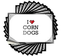 Calcomanías decorativas para parachoques con texto en inglés «I Love Corn Dogs» (12 x 18 cm)