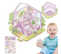 Calcomanías decorativas para pared con efecto 3D para crear tu propia escena, herramienta de decoración de álbumes de recortes, calcomanías de paisajismo de habitación pequeña para niños