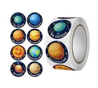 Calcomanías del sistema solar, etiqueta redonda con diseño de planeta para regalos, enseñanza educativa, pequeña empresa, embalaje de postres, 500 unidades