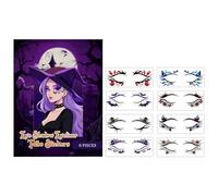 Calcomanías delineadoras de ojos de Halloween, 8 pares de suministros de fiesta de murciélago de telaraña, calcomanías faciales de Halloween, para fiestas, escenarios, eventos, festivales, Navidad