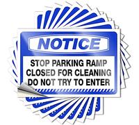 Calcomanías divertidas con texto en inglés "Notice Stop Parking Rampa Cerrada" para limpiar Do Not Try to Enter - 10 unidades, decoración de pared de cueva de hombre travieso para adultos (8 x 12 cm)