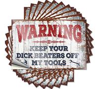 Calcomanías divertidas de advertencia para coches, con texto en inglés "Keep Your Dk Beaters", 10 unidades, decoración de pared de cueva de hombre (12 x 18 cm)