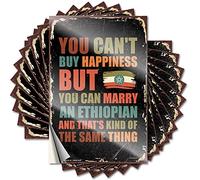 Calcomanías divertidas para adultos con la que no puedes comprar la felicidad pero puedes casarte con un etíope, 10 calcomanías divertidas para coche (12 x 18 cm)