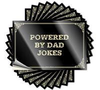 Calcomanías divertidas para adultos, impermeables, de vinilo, autoadhesivas y decoración vintage laminadas - Powered By Dad Jokes para decoración de pared vintage, letreros de whisky para el hogar y