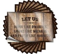 Calcomanías divertidas para automóvil para hombres, Let Us Drink Like Dwarves, Smoke Like Wizards and Party Like Hobbits, 10 calcomanías divertidas para coche (8 x 12 cm)