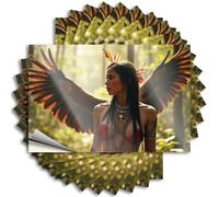 Calcomanías divertidas para autos, ángel en el bosque: un encuentro místico, 10 unidades, decoración de cueva de hombre y accesorios, calcomanías para coche familiar (8 x 12 cm)