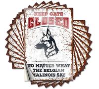 Calcomanías divertidas para autos con texto en inglés "Keep Gate Closed No Matter What The Belgian Malinois Say Funny Sticker 10 Pcs Car Stickers for MenWarning Signs for Bedroom" (8 x 12 cm)