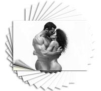 Calcomanías divertidas para autos, diseño de abrazo apasionado en blanco y negro, 10 unidades, decoración de cueva de hombre y accesorios, calcomanías de coche familiar (8 x 12 cm)