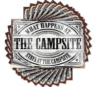 Calcomanías divertidas para autos What Happens at Campsite Stays at Funny Sticker 10 Pcs Funny Stickers for Your Car (6 x 9 cm)