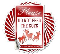 Calcomanías divertidas para caja de herramientas, con texto en inglés "Please don'T Feed the Goats, No Matter What They Say Funny Stickers" (8 x 12 cm)