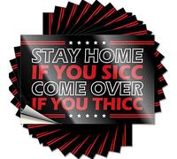 Calcomanías divertidas para caja de herramientas, con texto en inglés "Stay Home If You Sicc Come Over If Thicc", 10 calcomanías divertidas para parachoques, letreros de garaje para hombres (6 x 9 cm)