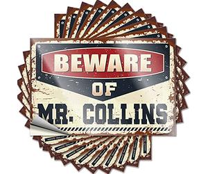 Calcomanías divertidas para caja de herramientas, cuidado con el Sr. Collins, 10 unidades, calcomanías divertidas para parabrisas de coches (12 x 18 cm)
