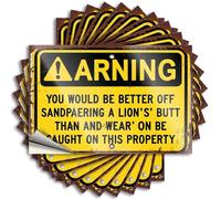 Calcomanías divertidas para coche, advertencia: Lijar el trasero de un león es mejor que estar aquí! 10 calcomanías divertidas para parachoques y parabrisas de automóviles (6 x 9 cm)