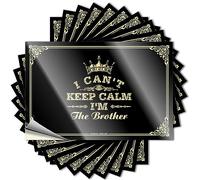 Calcomanías divertidas para coche, con texto en inglés "I Can't Keep Calm I'm The Brother", 12 x 18 cm
