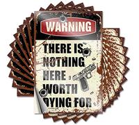 Calcomanías divertidas para coche, con texto en inglés "Warning There is Nothing Here Worth Dying for Funny Sticker", 10 unidades, calcomanías e imanes (12 x 18 cm)
