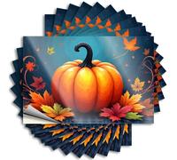 Calcomanías divertidas para coche, diseño de calabaza, cosecha de otoño, con hojas coloridas, 10 unidades, decoración de pared de cueva de hombre, calcomanías y calcomanías para coche (6 x 9 cm)