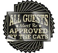 Calcomanías divertidas para coche para hombres, todos los invitados deben ser aprobados por los gatos, 10 calcomanías divertidas para caja de herramientas (8 x 12 cm)