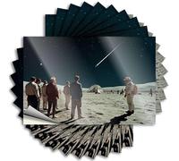 Calcomanías divertidas para coche, un grupo de personas observa una lluvia de meteoritos en un paisaje nevado, 10 calcomanías divertidas para automóviles (8 x 12 cm)