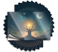 Calcomanías divertidas para coches, árbol de la vida bajo las estrellas, 10 unidades, decoración de cueva de hombre y accesorios, calcomanías para coche familiar (8 x 12 cm)
