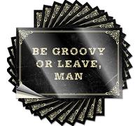 Calcomanías divertidas para coches Be Groovy or Leave Man, 10 piezas divertidas de letreros de garaje para hombres, calcomanías para caja de herramientas (8 x 12 cm)