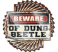 Calcomanías divertidas para coches Beware of Dung Beetle, 10 piezas divertidas calcomanías y calcomanías de casco duro (8 x 12 cm)