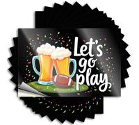 Calcomanías divertidas para coches Cheers and Game On: Let's Go Play!, 10 unidades, letreros de barra para decoración del hogar, calcomanías para automóviles (8 x 12 cm)