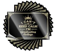 Calcomanías divertidas para coches con texto en inglés "I Can't Keep Calm I'm Graduating College" (6 x 9 cm)