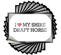 Calcomanías divertidas para coches con texto en inglés "I Love My Shire", calcomanías de caballo para autos, letrero de cueva de hombre pequeño (8 x 12 cm)