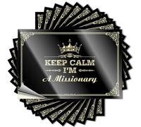 Calcomanías divertidas para coches con texto en inglés "Keep Calm I'm A Missionary" (12 x 18 cm)