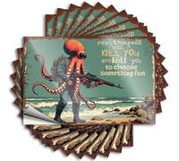 Calcomanías divertidas para coches, pulpo soldado en la playa: Elige algo divertido, 10 calcomanías divertidas anti Biden (12 x 18 cm)