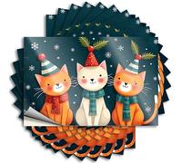 Calcomanías divertidas para coches, tres gatos con sombreros y bufandas de invierno, 10 calcomanías divertidas para parachoques (12 x 18 cm)