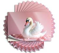 Calcomanías divertidas para decoración de cueva de hombre de bar, calcomanías de primavera sin residuos para equipaje, recuerdo de fiesta doble, personalizable, un cisne blanco con cintas rosas sobre