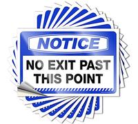 Calcomanías divertidas para el coche con texto en inglés "Notice No Exit Past This Point", 10 unidades, calcomanías divertidas para casco de motociclista (6 x 9 cm)