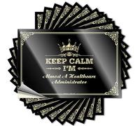 Calcomanías divertidas para el coche para hombre, con texto en inglés "Keep Calm I'm Almost A Healthcare Administrator" (12 x 18 cm)