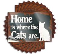 Calcomanías divertidas para el hogar, dulce hogar con gatos, 10 calcomanías divertidas para coche y calcomanías de humor para adultos (8 x 12 cm)