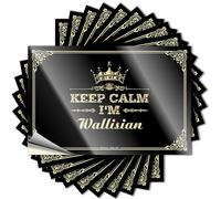 Calcomanías divertidas para parachoques con texto en inglés «Keep Calm I'm Wallisian» (12 x 18 cm)