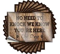 Calcomanías divertidas para parachoques con texto en inglés "No Need to Knock" We Know You'Re Here, 10 unidades, calcomanías navideñas para ventana de coche (6 x 9 cm)