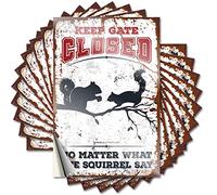 Calcomanías divertidas para ventana de coche con texto en inglés "Keep Gate Closed No Matter What The Squirrel Say Funny Sticker 10 Pcs Broma Stickers Bumper Sticker" (8 x 12 cm)