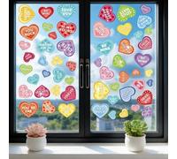 Calcomanías estáticas en forma de corazón, 9 piezas de PVC para ventana, decoración del hogar, boda y fiesta, impermeable, impresión de doble cara, decoración de puerta y cristal