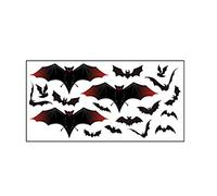 Calcomanías estáticas para ventana de Halloween con murciélagos de PVC, tela de araña, calcomanías de ventana para decoración de fiesta de Halloween, suministros de recuerdos, color negro 08, talla