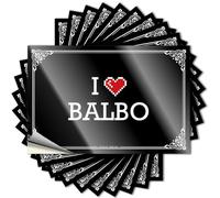 Calcomanías estéticas con cita única, decoraciones de puerta para dormitorio, bonito diseño de patrón para cuaderno de tierra, botella de vinilo extraíble I Love Balbo (12 x 18 cm)