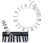 Calcomanías extraíbles para teclado de piano, calcomanías de silicona para teclado de piano, notas de piano, calcomanías de ejercicio, 61 teclas, tamaño completo para principiantes, blanco y negro