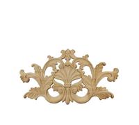 Calcomanías Flores decorativas en relieve talladas madera maciza, pegatinas for Panel de pared y puerta, calcomanías florales grandes for apliques DIY for el hogar para tallar madera(G-29.5x17cm)